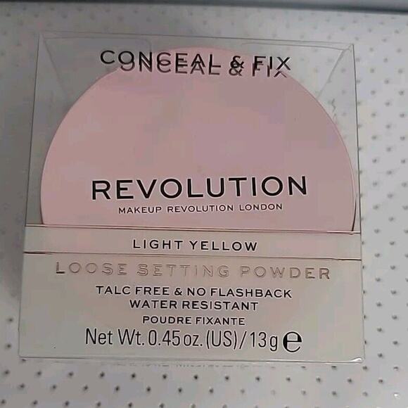 Revolution Conceal and Fix Loose Setting Powder Talc Free LIGHT YELLOW - Picture 1 of 4